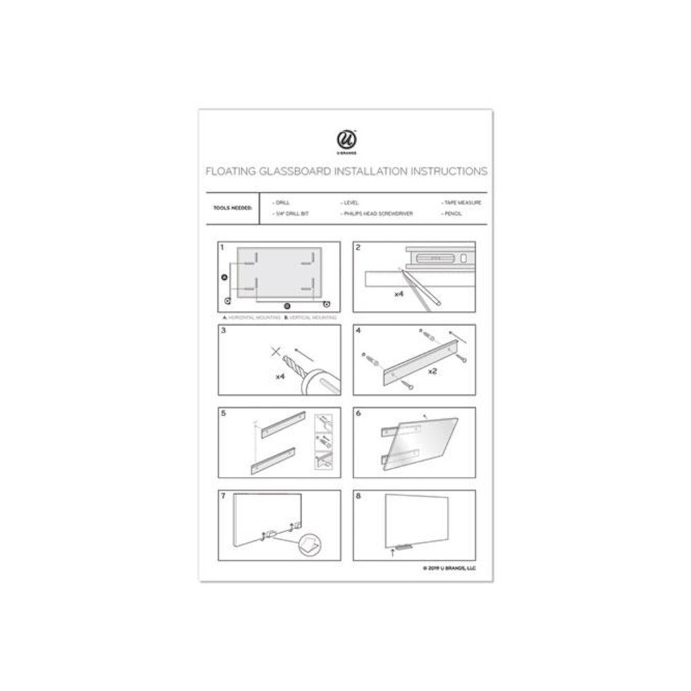 Floating Glass Dry Erase Calendar, Monthly Planning/Scheduling, 48" x 36" (Actual Size: 47" x 35"), White Surface. Picture 4