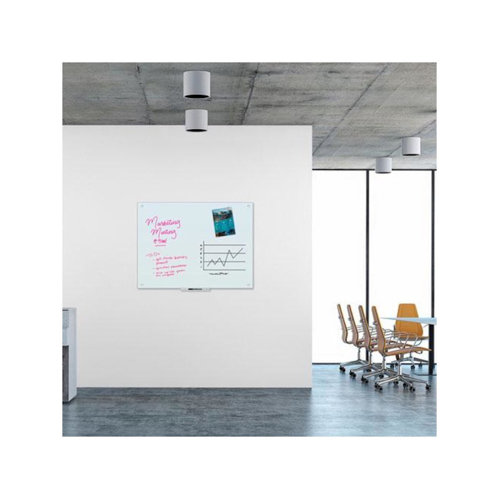 Magnetic Glass Dry Erase Board Value Pack, 48" x 36" (Actual Size: 47" x 35"), Frosted White Surface. Picture 5