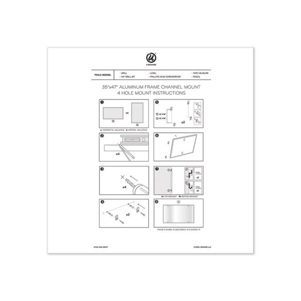 PINIT Magnetic Dry Erase Calendar, Monthly Planning/Scheduling, 48 x 36 (Actual Size: 47 x 35), White Surface, Aluminum Frame. Picture 2