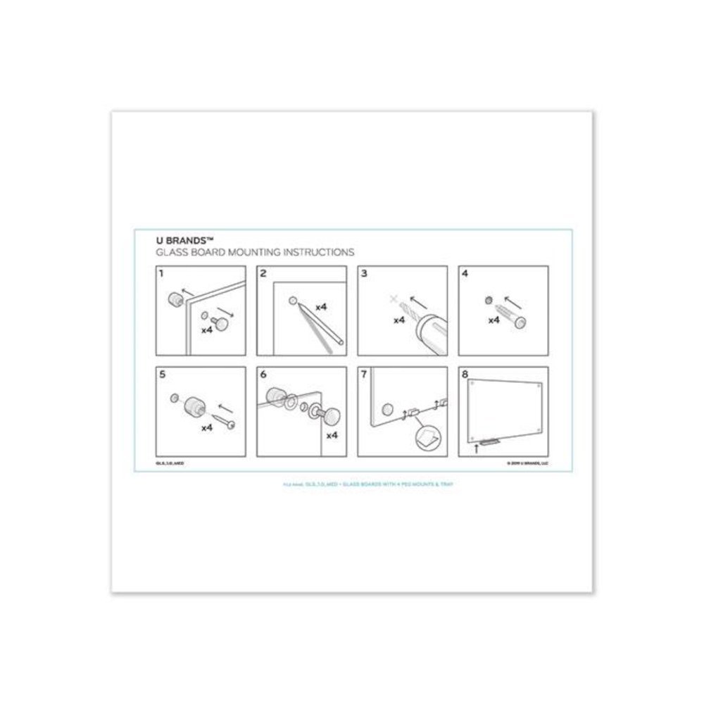 Magnetic Glass Dry Erase Board Value Pack, 36" x 36" (Actual Size: 35" x 35"), Frosted White Surface. Picture 5
