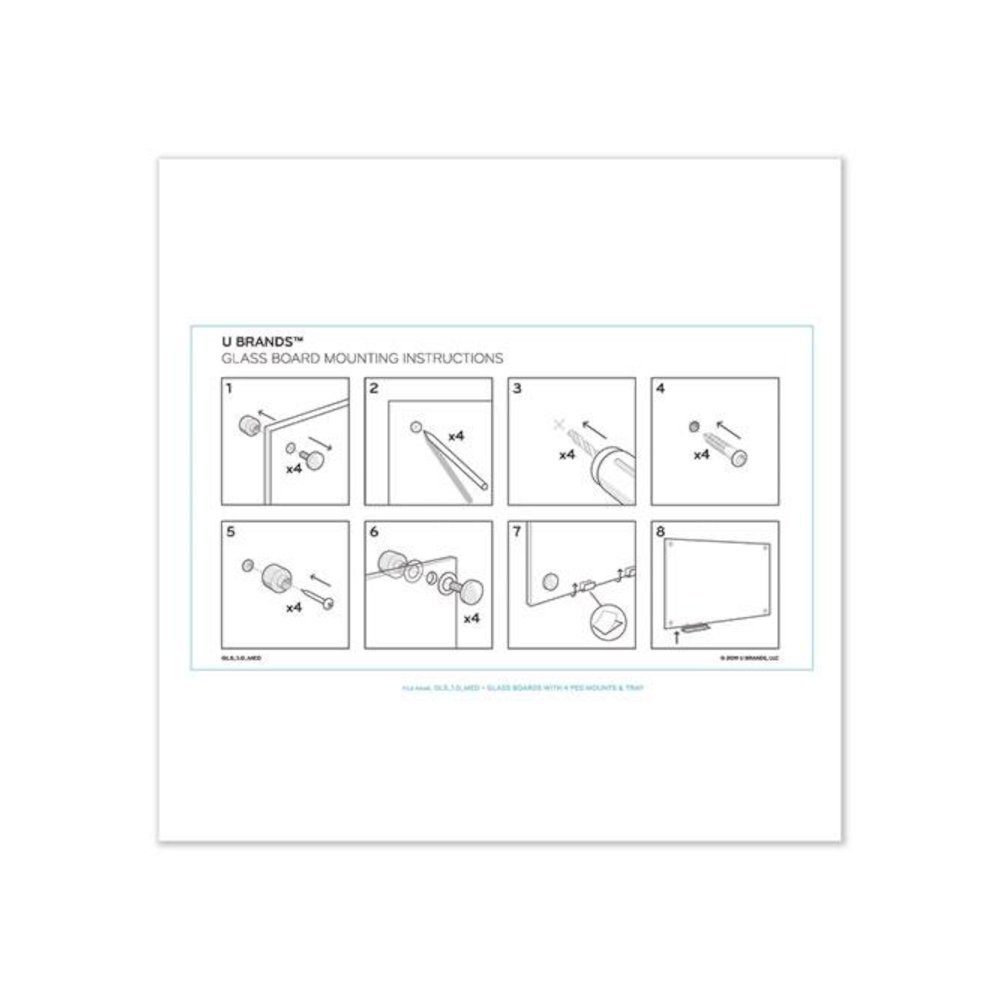 Magnetic Glass Dry Erase Board Value Pack, 48" x 36" (Actual Size: 47" x 35"), Frosted White Surface. Picture 3