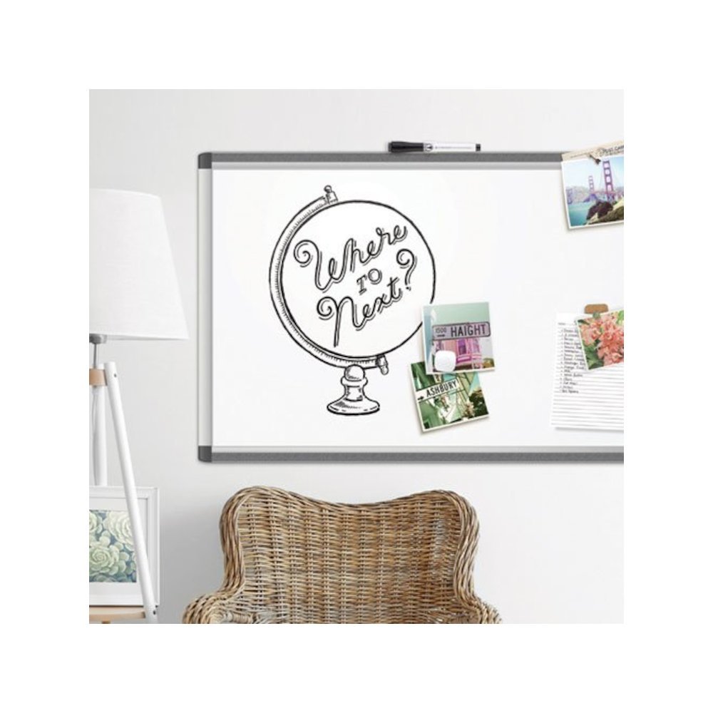 PINIT Magnetic Dry Erase Board, 48" x 36" (Actual Size: 47" x 35"), White Surface, Satin Aluminum Frame. Picture 2