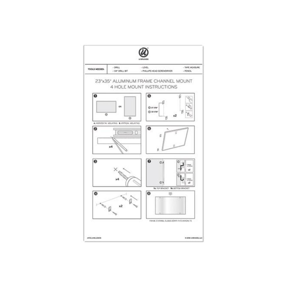 PINIT Magnetic Dry Erase Board, 36" x 24" (Actual Size: 35" x 23"), White Surface, Satin Aluminum Frame. Picture 6