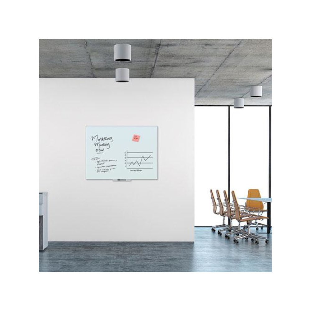 Floating Glass Dry Erase Board, 48" x 36" (Actual Size: 47" x 35"), White Surface. Picture 3