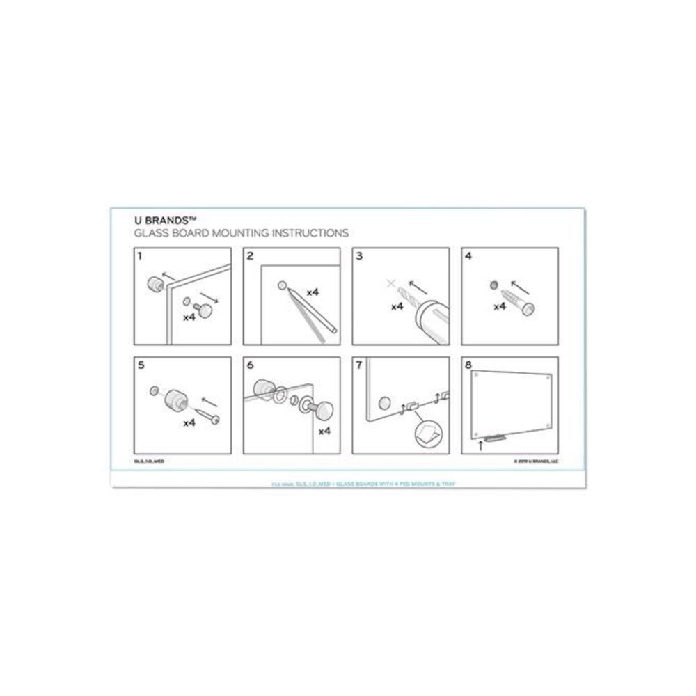 Magnetic Glass Dry Erase Board Value Pack, 70" x 35", Frosted White Surface. Picture 2