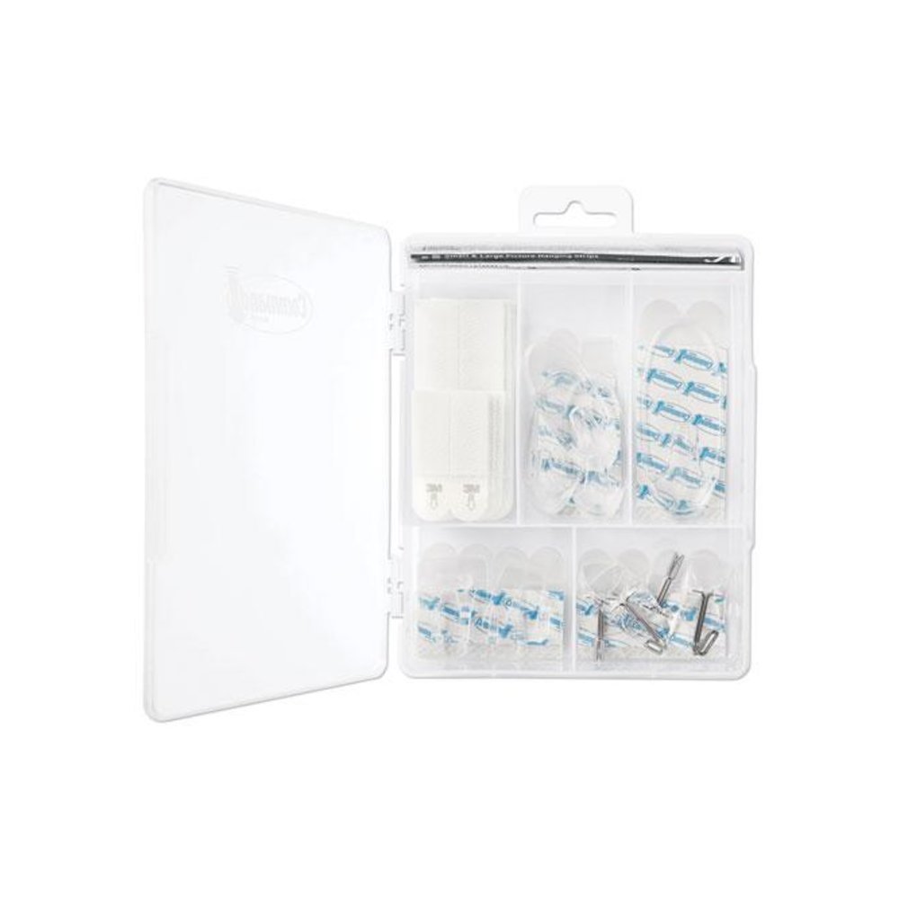 Clear Hooks and Strips, Assorted Sizes, Plastic, 0.05 lb; 2 lb; 4-16 lb Capacities, 16 Picture Strips/15 Hooks/22 Strips/Pack. Picture 3