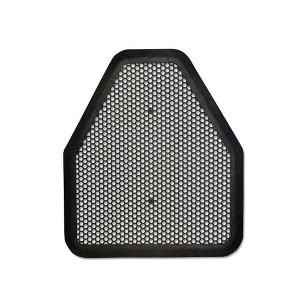 Urinal Mat, Shield-Shaped, Black Non-Slip Perforated Surface, 20.75" x 18.5", 6/Carton. Picture 1