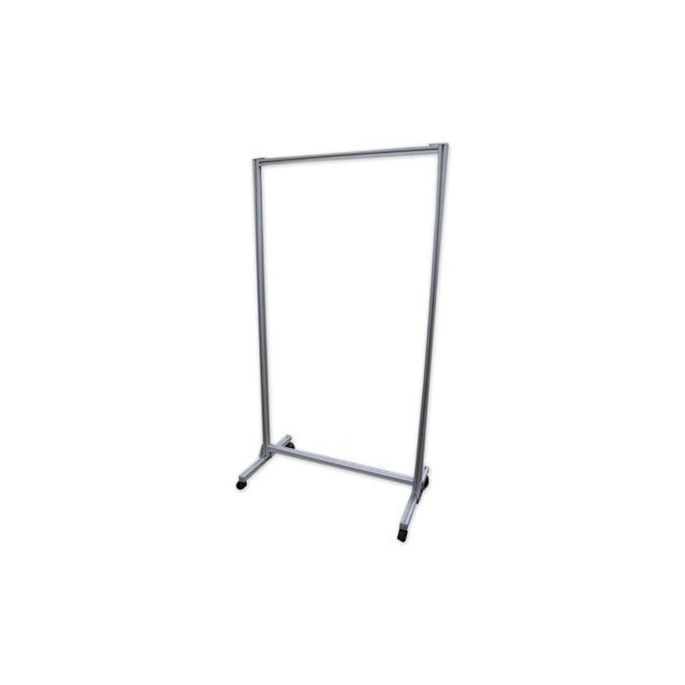 Acrylic Mobile Divider with Thermometer Access Cutout, 38.5" x 23.75" x 74.19", Clear. Picture 1