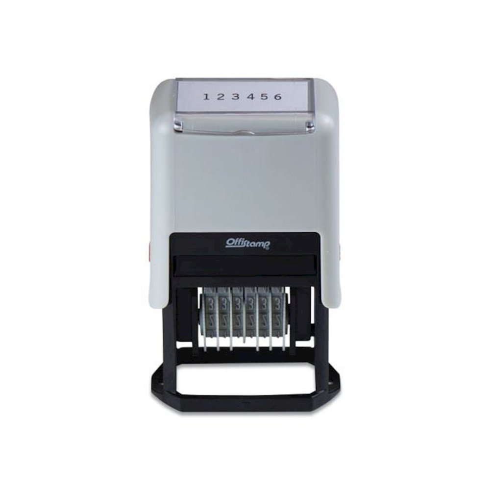 Numberer, Pre-Inked/Re-Inkable, 6 Bands, 1.88 x 0.25, Black. Picture 3