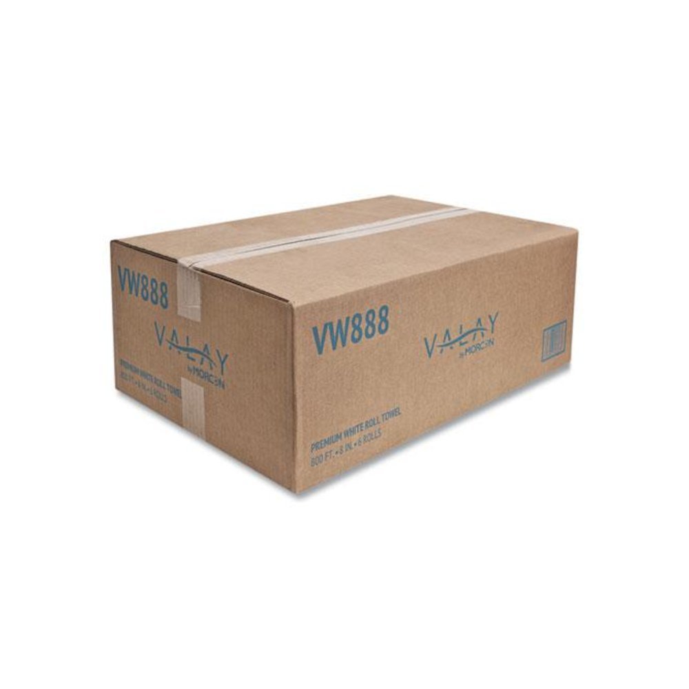 Valay Proprietary Roll Towels, 1-Ply, 8" x 800 ft, White, 6 Rolls/Carton. Picture 3
