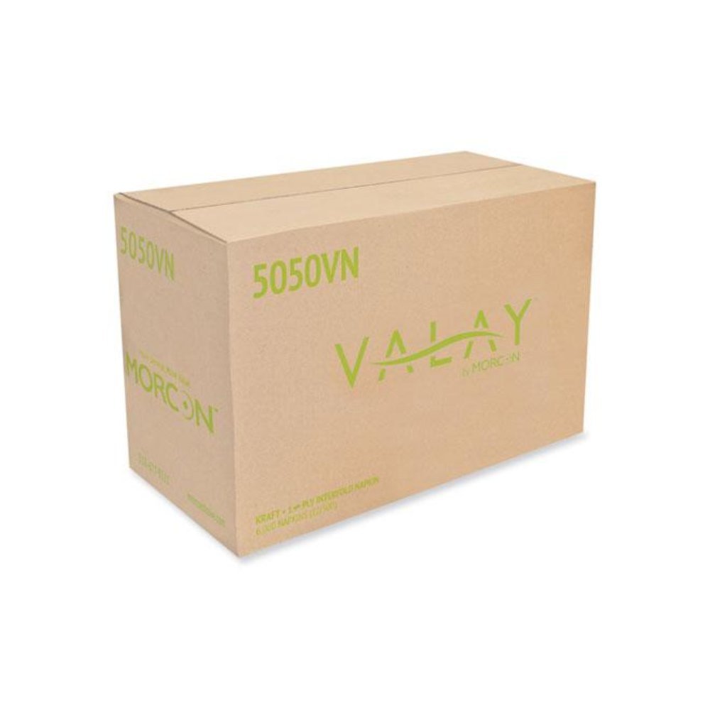 Valay Interfolded Napkins, 1-Ply, 6.3 x 8.85, Kraft, 6,000/Carton. Picture 3