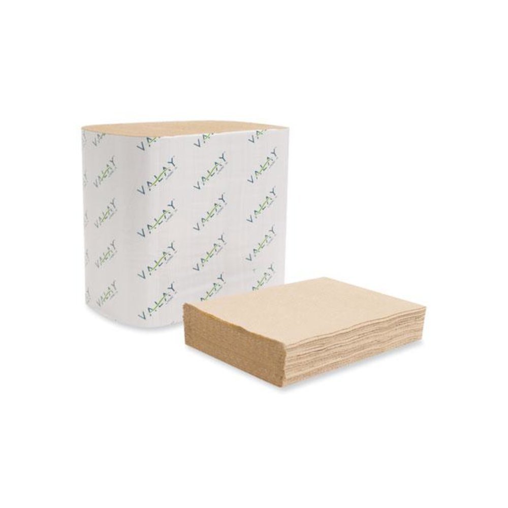 Valay Interfolded Napkins, 1-Ply, 6.3 x 8.85, Kraft, 6,000/Carton. Picture 2