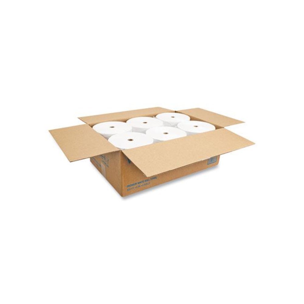 Valay Proprietary Roll Towels, 1-Ply, 8" x 800 ft, White, 6 Rolls/Carton. Picture 6
