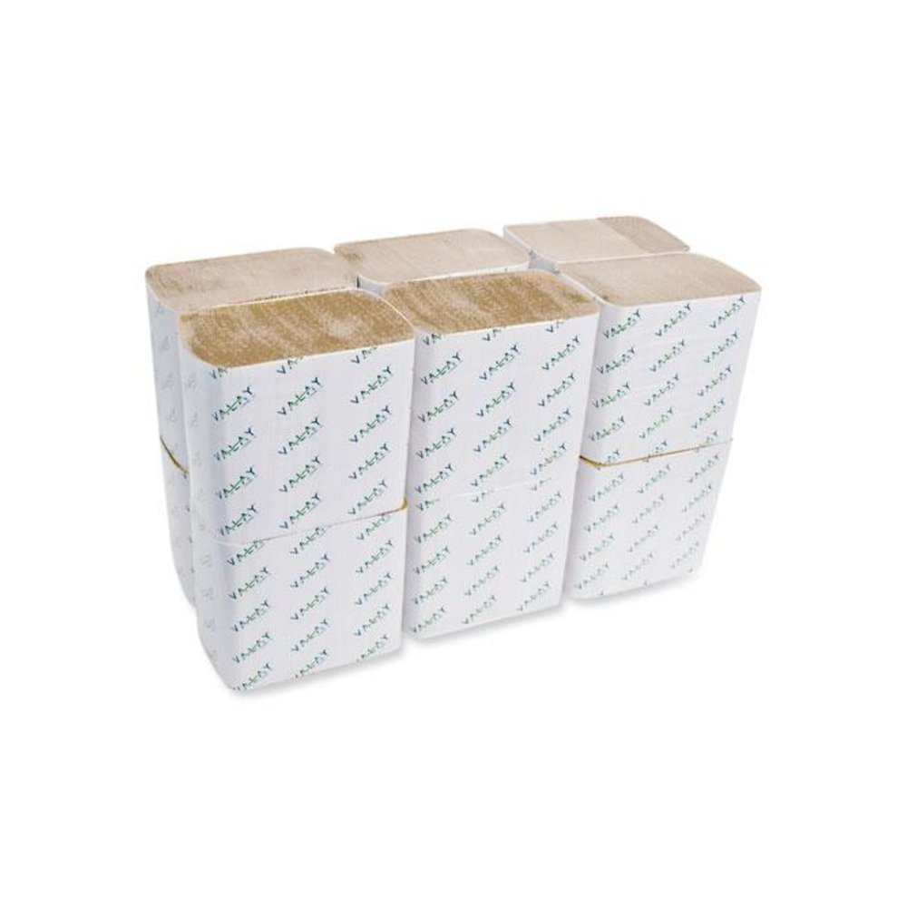 Valay Interfolded Napkins, 1-Ply, 6.3 x 8.85, Kraft, 6,000/Carton. Picture 4