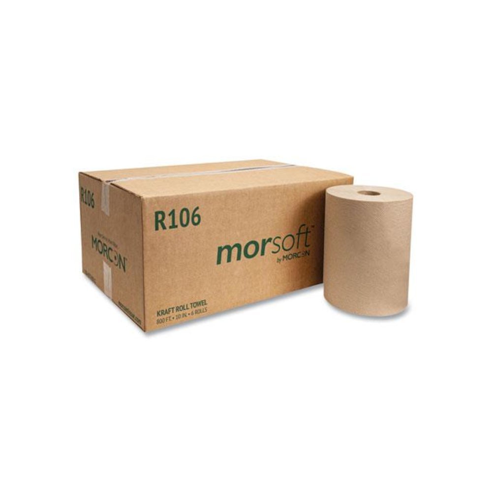 10 Inch Roll Towels, 1-Ply, 10" x 800 ft, Kraft, 6 Rolls/Carton. Picture 1