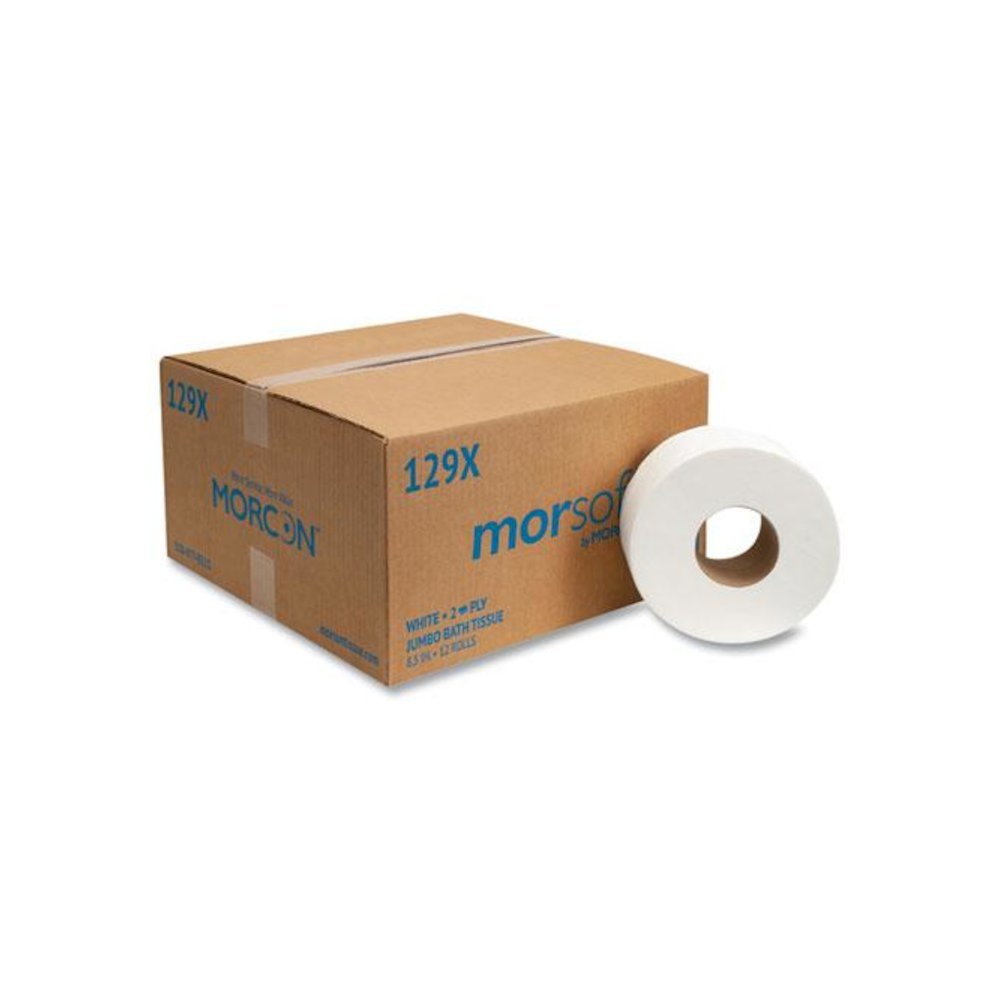 Jumbo Bath Tissue, Septic Safe, 2-Ply, 3.3" x 500 ft, White, 12 Rolls/Carton. Picture 1