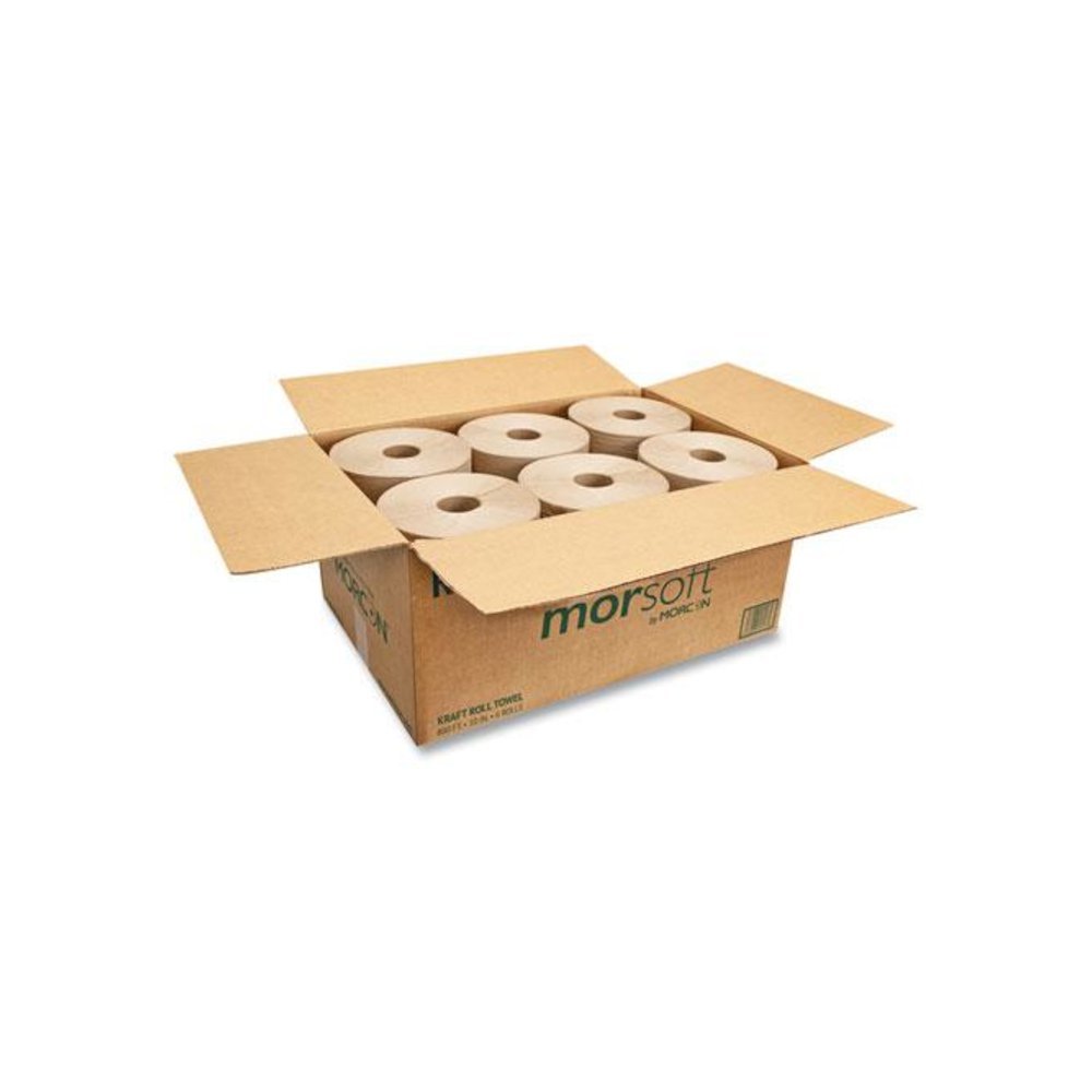 10 Inch Roll Towels, 1-Ply, 10" x 800 ft, Kraft, 6 Rolls/Carton. Picture 5