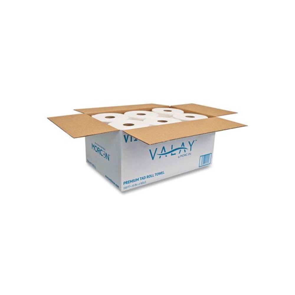 10 Inch TAD Roll Towels, 1-Ply, 10" x 550 ft, White, 6 Rolls/Carton. Picture 5