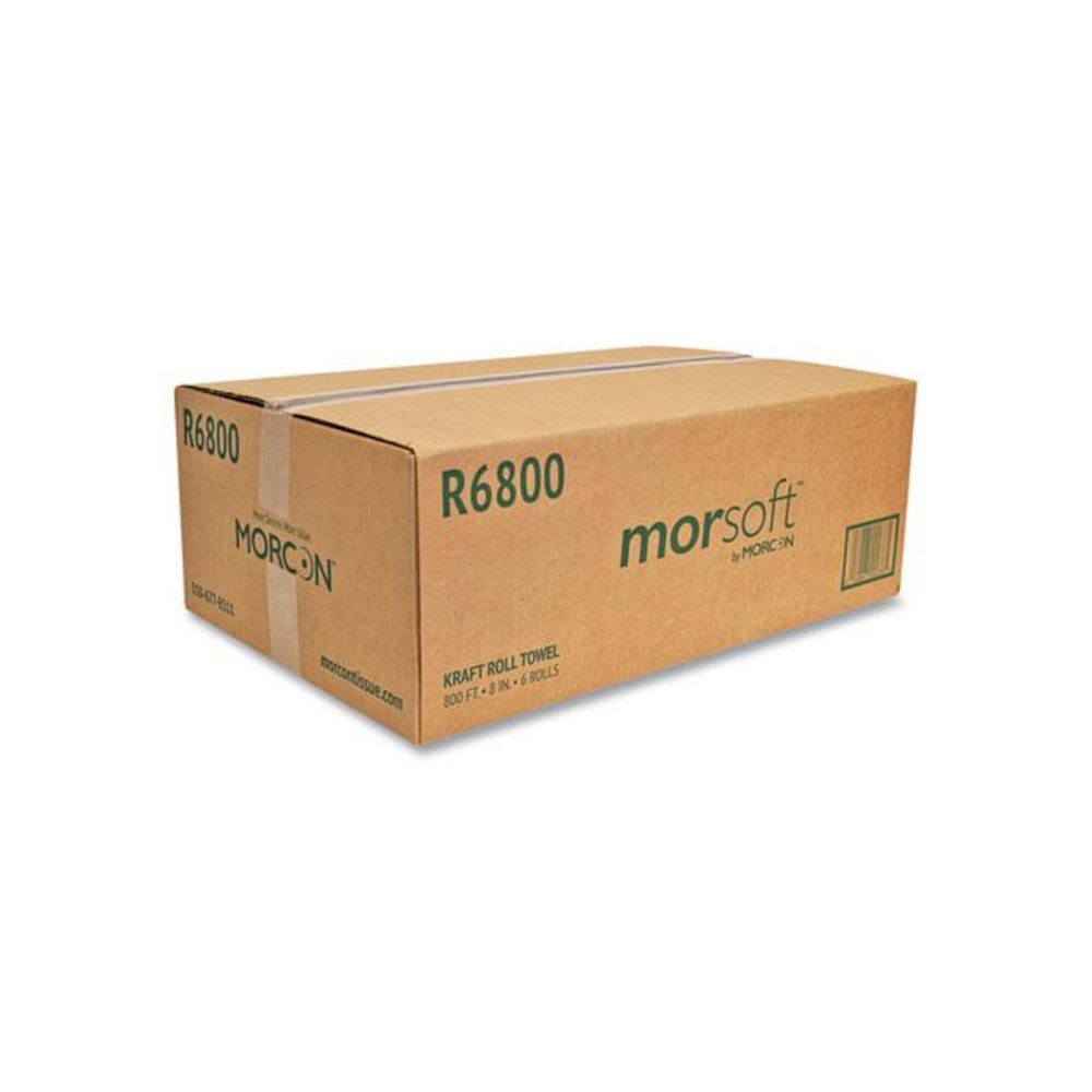Morsoft Universal Roll Towels, 1-Ply, 8" x 800 ft, Brown, 6 Rolls/Carton. Picture 2