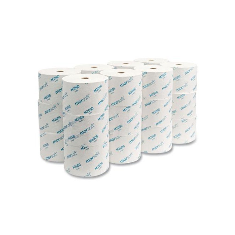 Small Core Bath Tissue, Septic Safe, 1-Ply, White, 2,000 Sheets/Roll, 24 Rolls/Carton. Picture 2