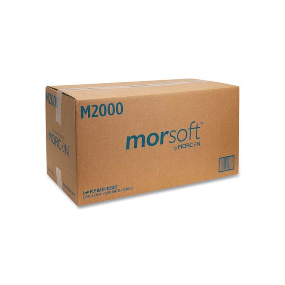 Small Core Bath Tissue, Septic Safe, 1-Ply, White, 2,000 Sheets/Roll, 24 Rolls/Carton. Picture 5