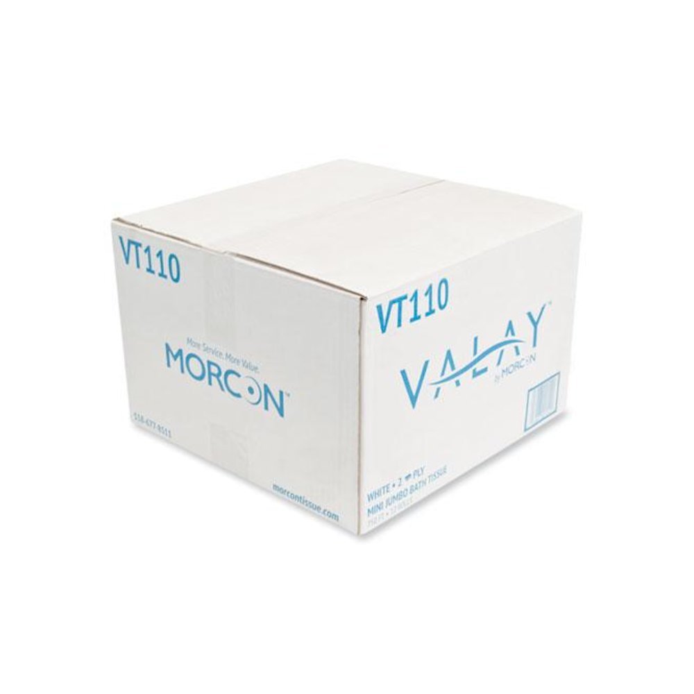 Valay Mini Jumbo Bath Tissue, Septic Safe, 2-Ply, 3.25" x 750 ft, White, 12 Rolls/Carton. Picture 6