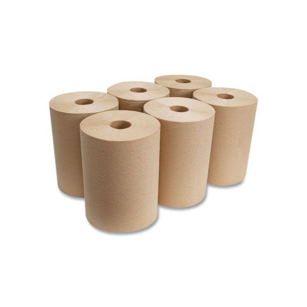 10 Inch Roll Towels, 1-Ply, 10" x 800 ft, Kraft, 6 Rolls/Carton. Picture 6