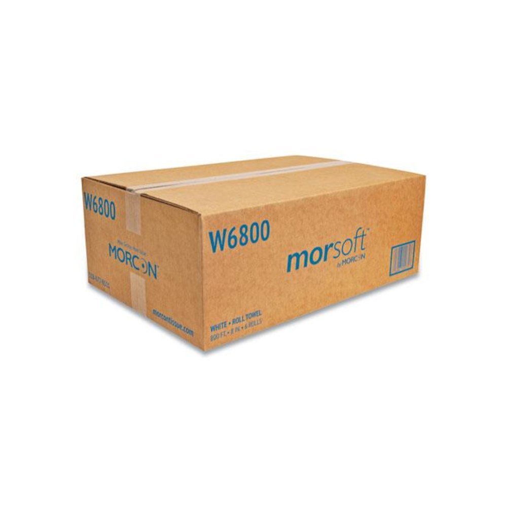 Morsoft Universal Roll Towels, 1-Ply, 8" x 800 ft, White, 6 Rolls/Carton. Picture 2