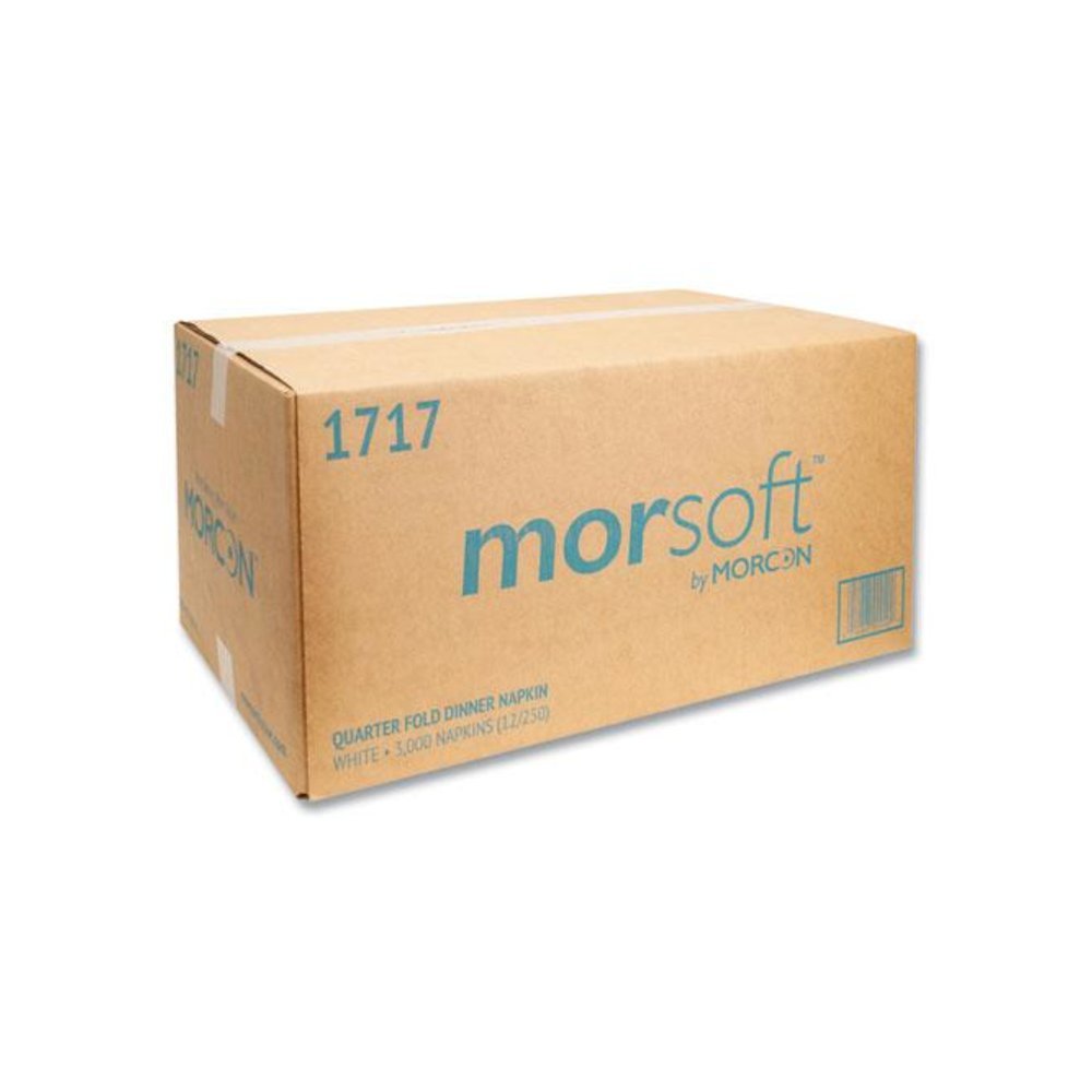 Morsoft Dinner Napkins, 1-Ply, 16 x 16, White, 250/Pack, 12 Packs/Carton. Picture 2