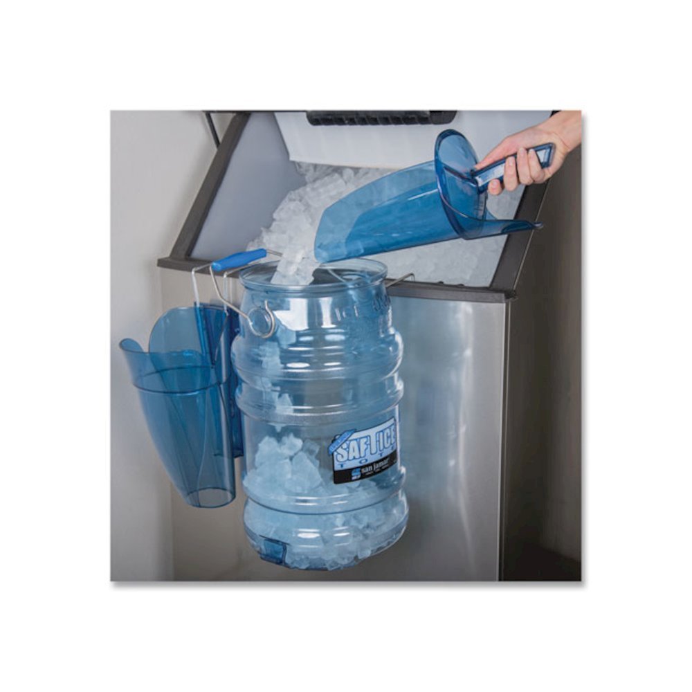 Saf-T-Scoop and Guardian System for Ice Machines, 64 oz to 86 oz Ice Scoop, Transparent Blue. Picture 8