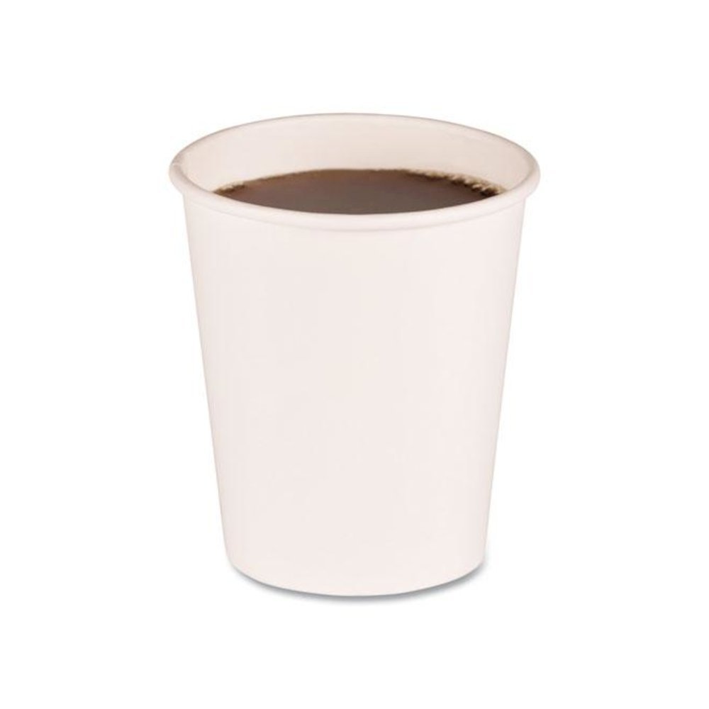 Paper Hot Cups, 8 oz, White, 50/Sleeve, 20 Sleeves/Carton. Picture 1