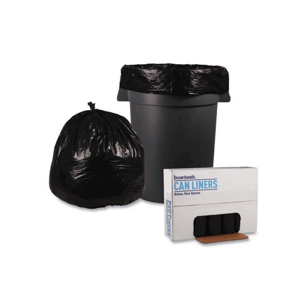 Recycled Low-Density Polyethylene Can Liners, 45 gal, 0.8 mil, 40" x 48", Black, Perforated, 10 Bags/Roll, 10 Rolls/Carton. Picture 4