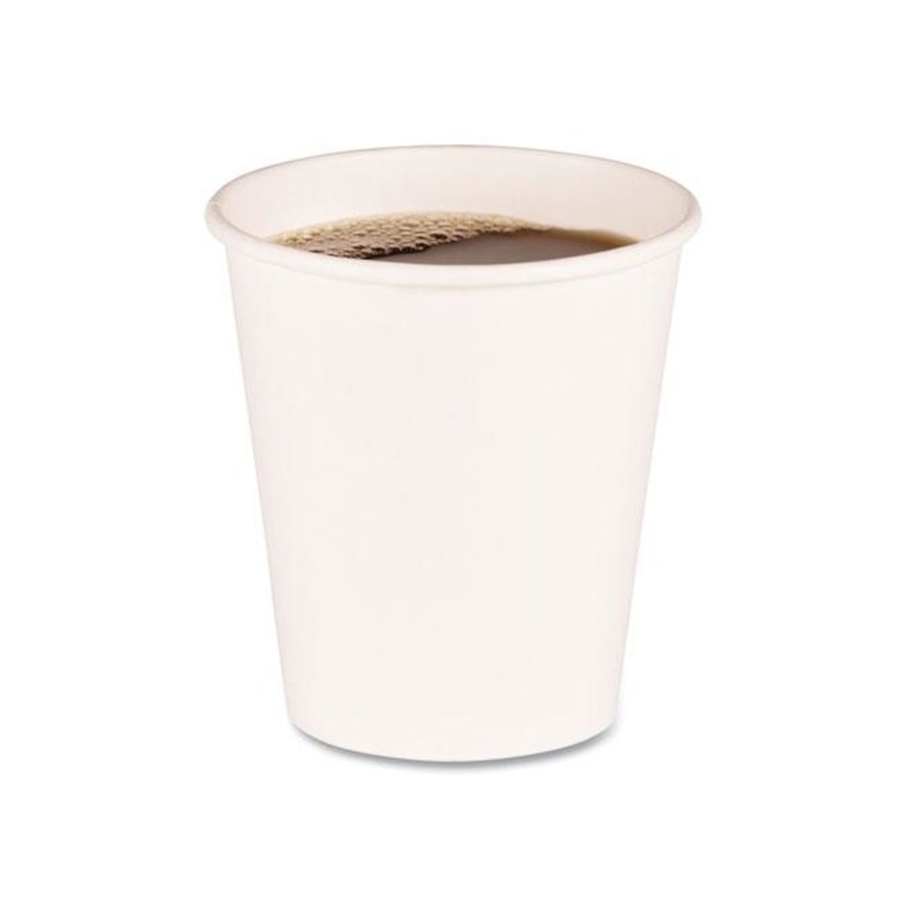 Paper Hot Cups, 10 oz, White, 50/Sleeve, 20 Sleeves/Carton. Picture 1