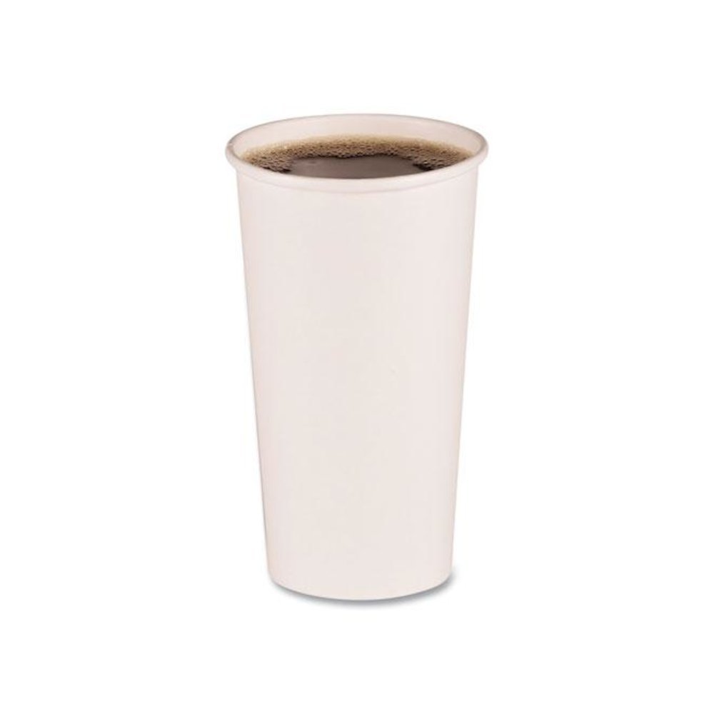 Paper Hot Cups, 20 oz, White, 50/Sleeve, 12 Sleeves/Carton. Picture 1