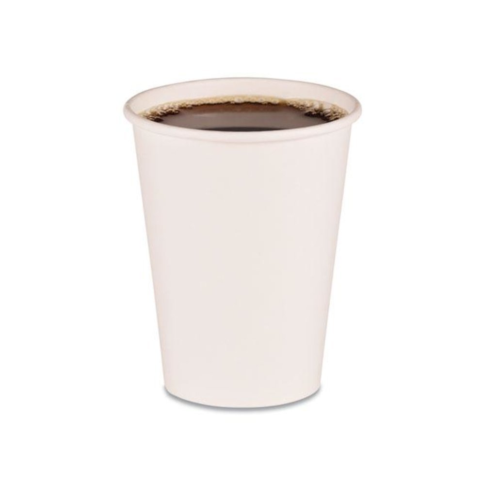 Paper Hot Cups, 12 oz, White, 50/Sleeve, 20 Sleeves/Carton. Picture 1