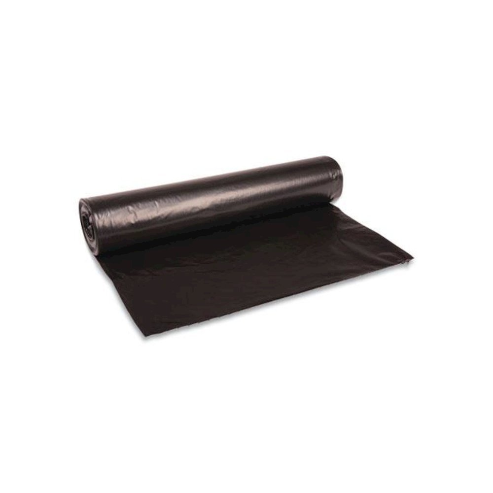 Recycled Low-Density Polyethylene Can Liners, 45 gal, 0.8 mil, 40" x 48", Black, Perforated, 10 Bags/Roll, 10 Rolls/Carton. Picture 1