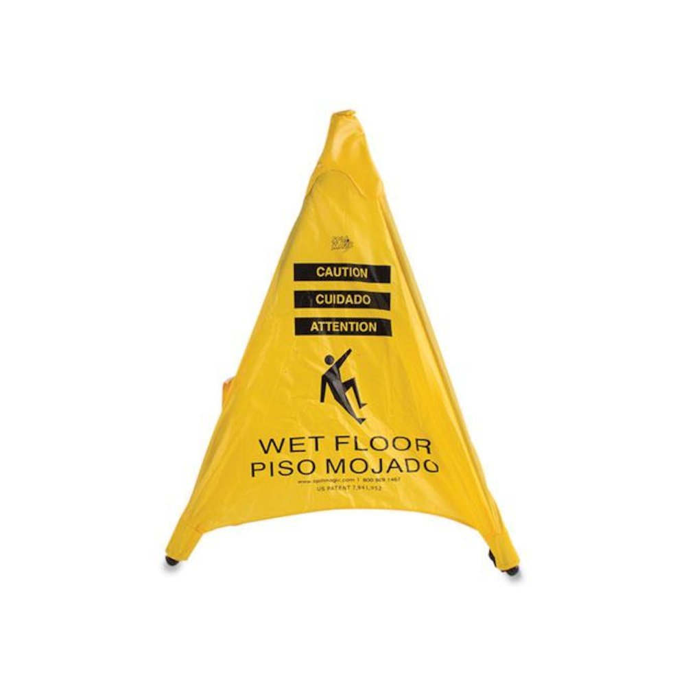 Pop Up Safety Cone, 3 x 2.5 x 30, Yellow. Picture 1