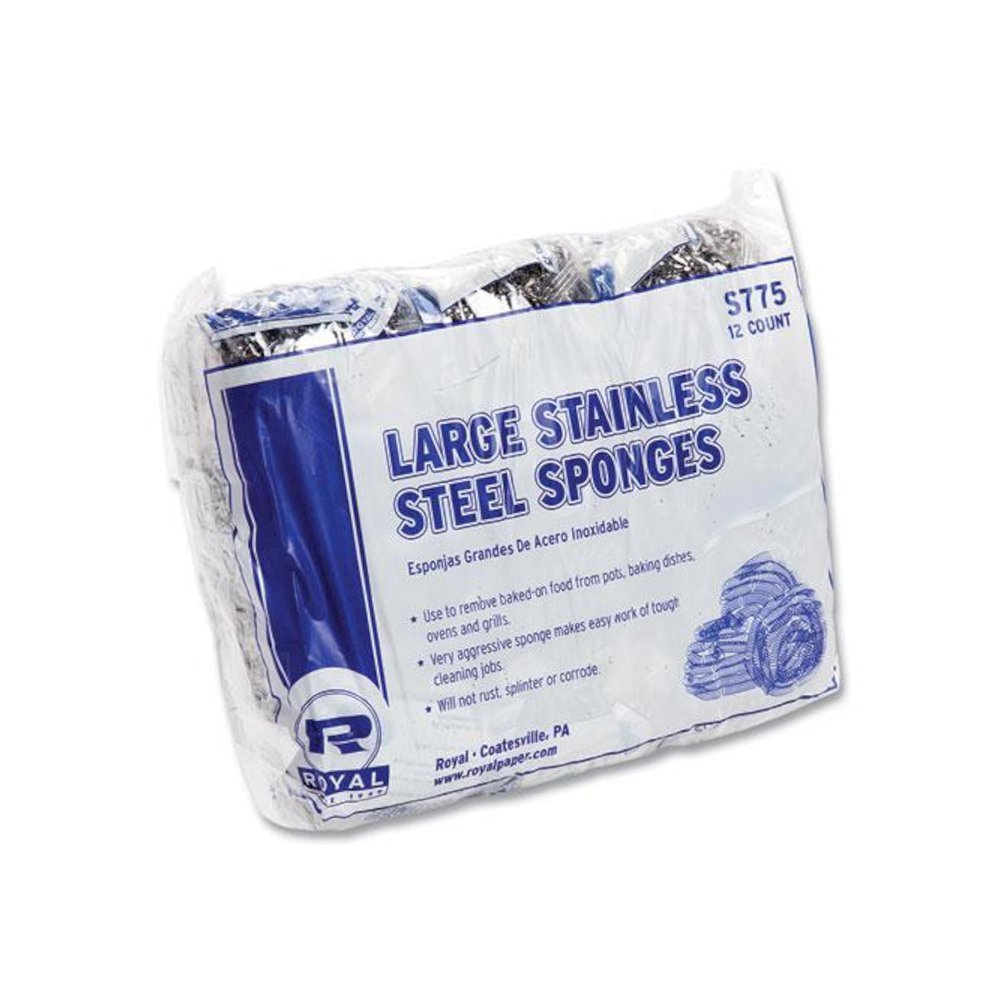 Stainless Steel Sponge, Polybagged, 1.75 oz, Gray, 12/Pack, 6 Packs/Carton. Picture 4