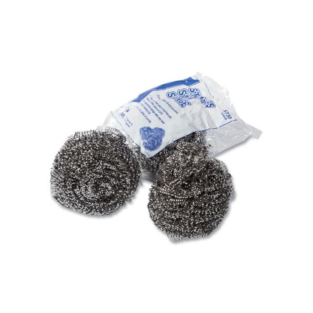 Stainless Steel Sponge, Polybagged, 1.50 oz, Gray, 12/Pack, 12/Packs/Carton. Picture 2