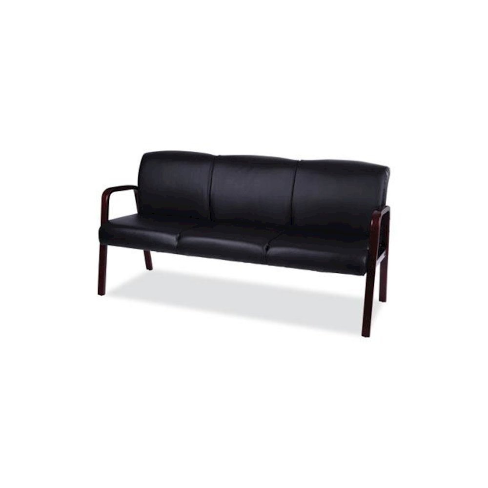 Alera Reception Lounge WL Series 3-Seat Sofa, 65.13" x 26.13" x 33", Black. Picture 3
