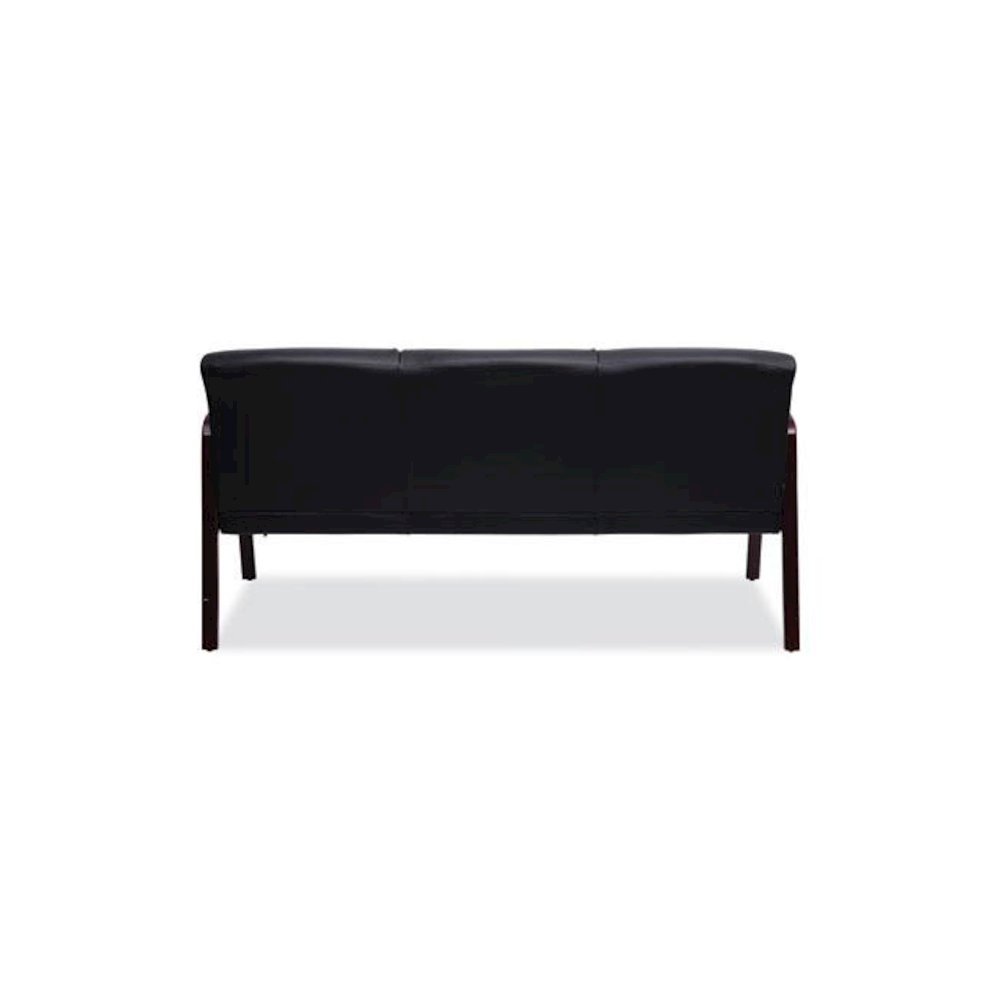 Alera Reception Lounge WL Series 3-Seat Sofa, 65.13" x 26.13" x 33", Black. Picture 4