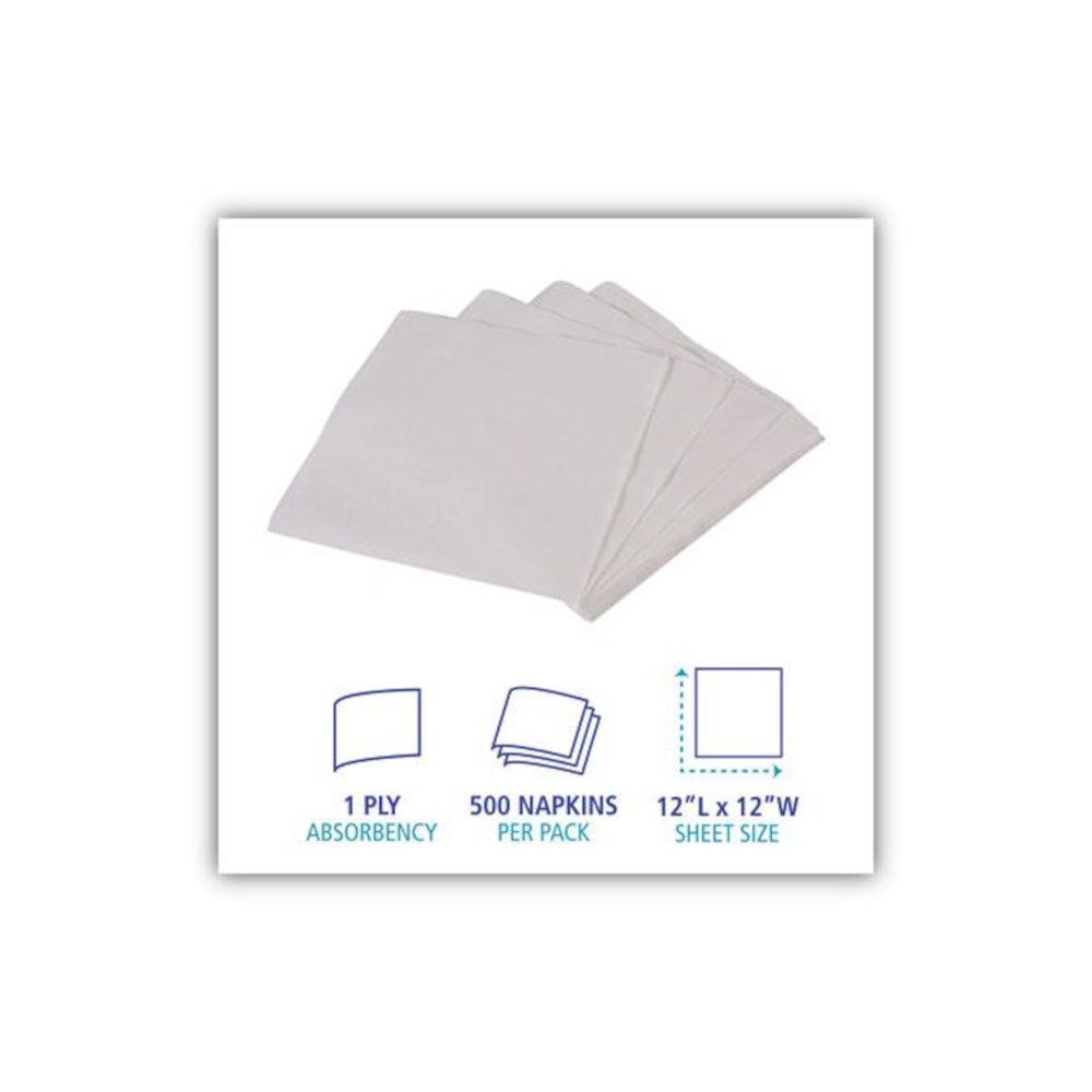 1/4-Fold Lunch Napkins, 1-Ply, 11.8 x 11.2, White, 6,000/Carton. Picture 3