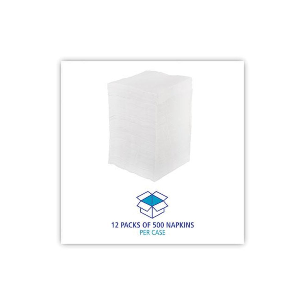 1/4-Fold Lunch Napkins, 1-Ply, 11.8 x 11.2, White, 6,000/Carton. Picture 4