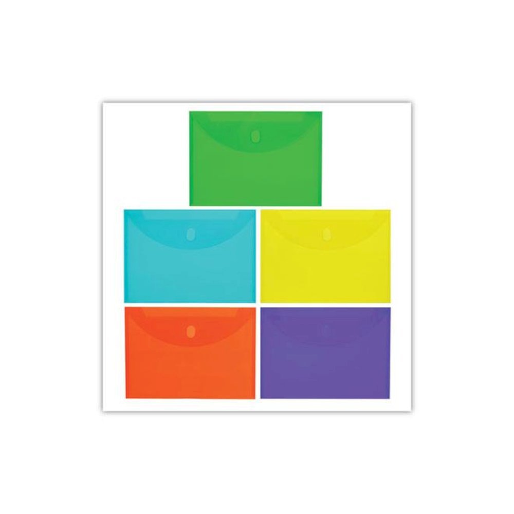 Reusable Poly Envelope, Hook/Loop Closure, 8.5 x 11, Assorted Colors, 10/Pack. Picture 3