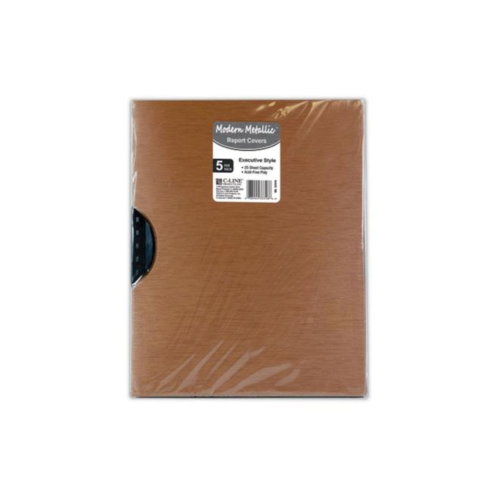 Modern Metallic Executive Style Report Cover, Swing Clip,  8.5 x 11, Bronze/Bronze, 5/Pack. Picture 6