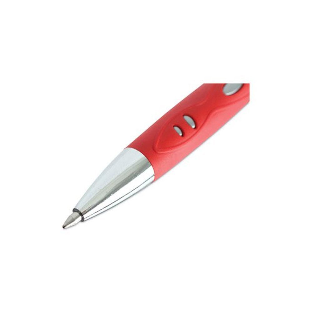 Comfort Grip Gel Pen, Retractable, Medium 0.7 mm, Red Ink, Gray/Red/Silver Barrel, Dozen. Picture 6