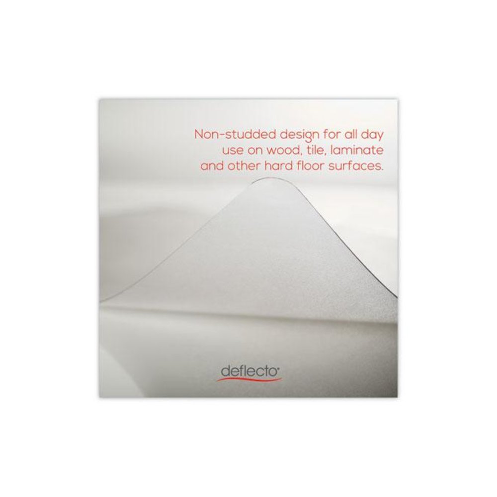EconoMat Non-Studded All Day Use Chair Mat for Hard Floors, Rectangular with Lip, 46" x 60", Clear, Ships Flat. Picture 2