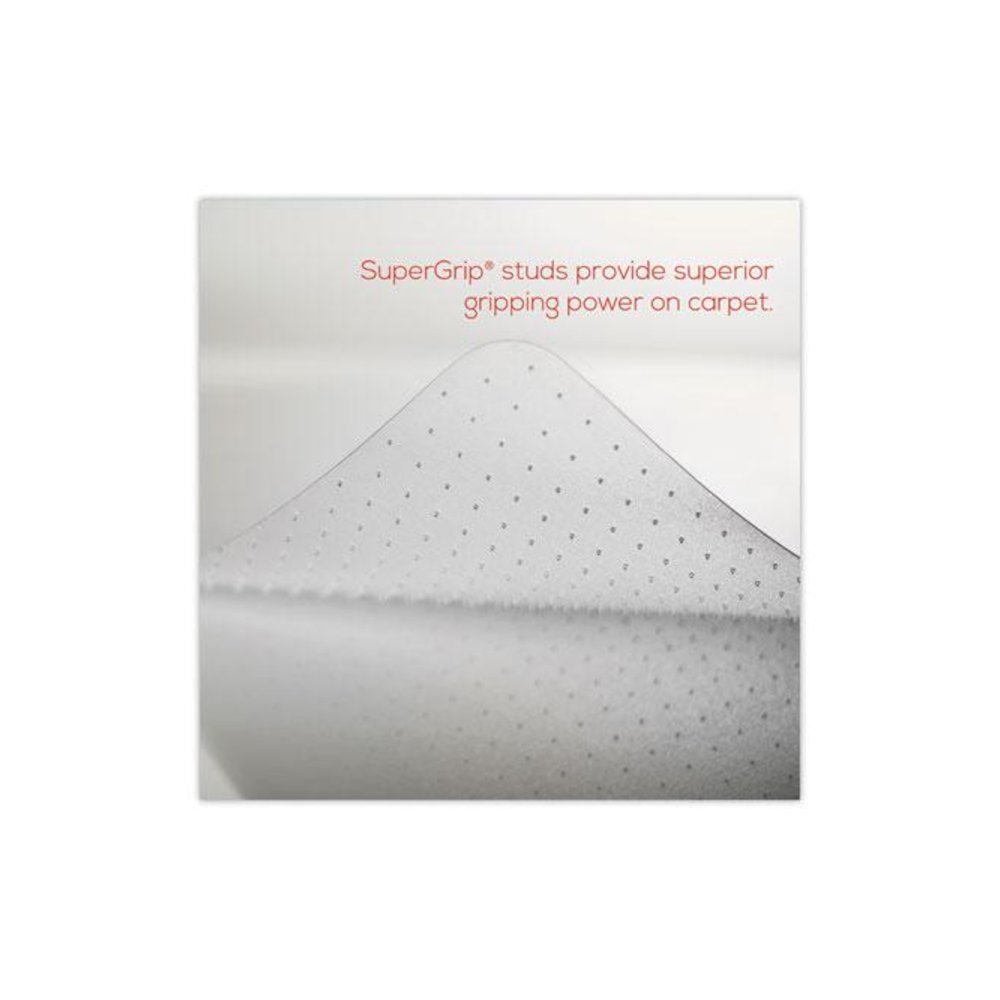 SuperMat Frequent Use Chair Mat for Medium Pile Carpeted Floors, Rectangular with Wide Lip, 46" x 60", Clear, Ships Flat. Picture 3