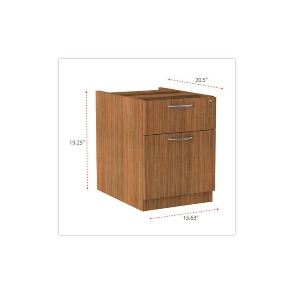Alera Valencia Series Hanging Pedestal File, Left/Right, 2-Drawer: Box/File, Legal/Letter, Modern Walnut,15.63 x 20.5 x 19.25. Picture 3