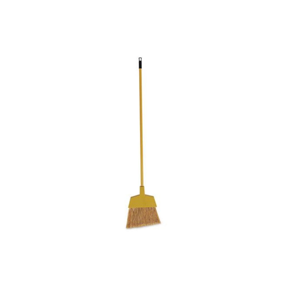 Corn Fiber Angled-Head Lobby Brooms, 55" Length, Yellow, 12/Carton. Picture 1